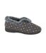 Womens/ladies Nancy Spotted V Throat Slippers Grey Sleepers-1
