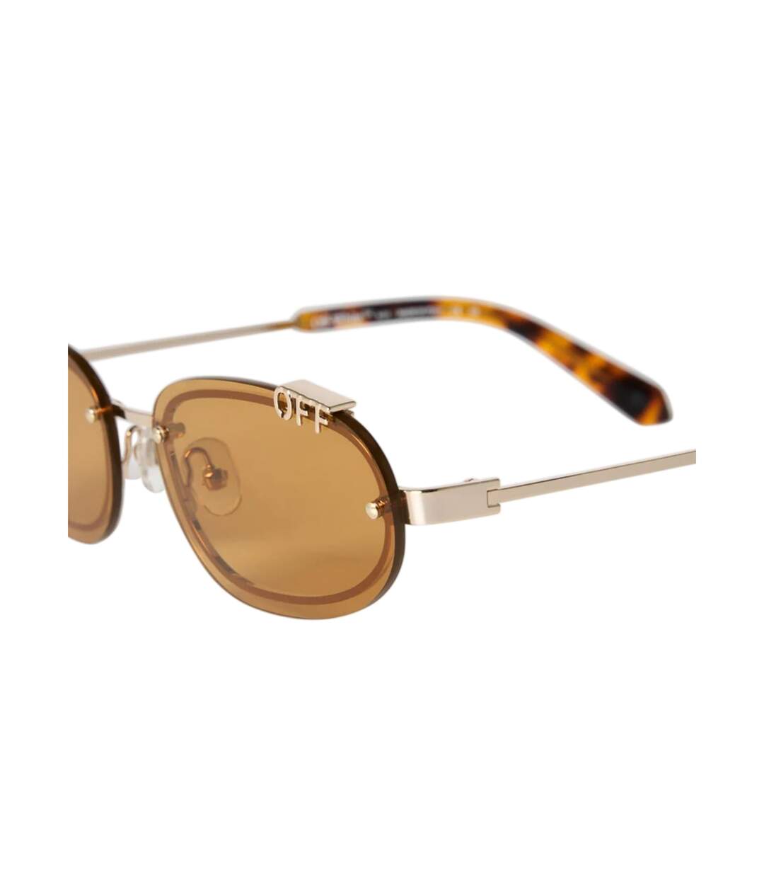 Lunettes De Soleil Motif/style Ovale Miami Homme Taille Unique Jaune Or Marron Clair Off-White-3
