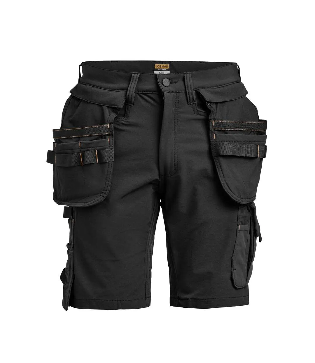 Mens Craftsman 4 Way Stretch Shorts Black Jobman-1
