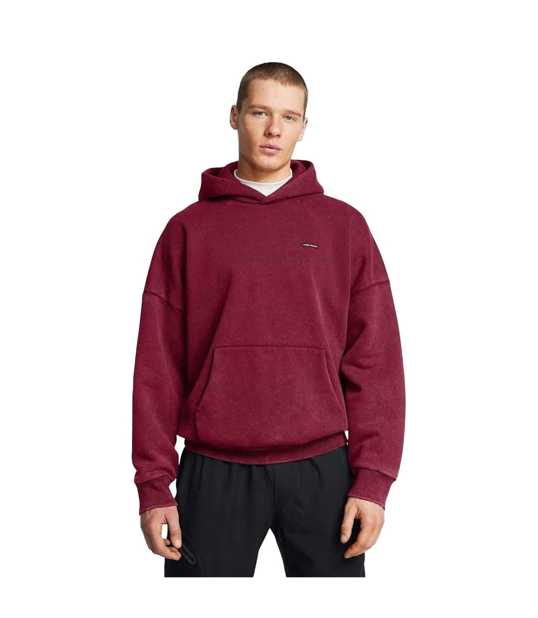 Sweat À Capuche Manches Tombantes Homme Rouge Under Armour-2