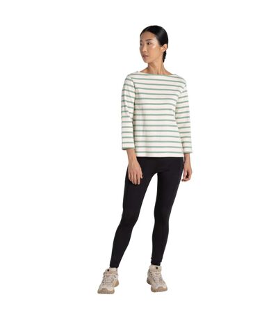 Womens/ladies Painne Stripe Long-sleeved Top Pale Pistachio Craghoppers