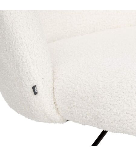 Chaise de bureau à roulette en bouclette GEOS - Blanc