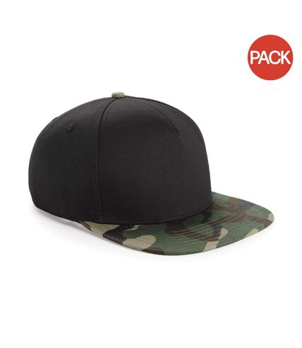 Lot de 2  casquettes de baseball homme noir/camouflage jungle Beechfield