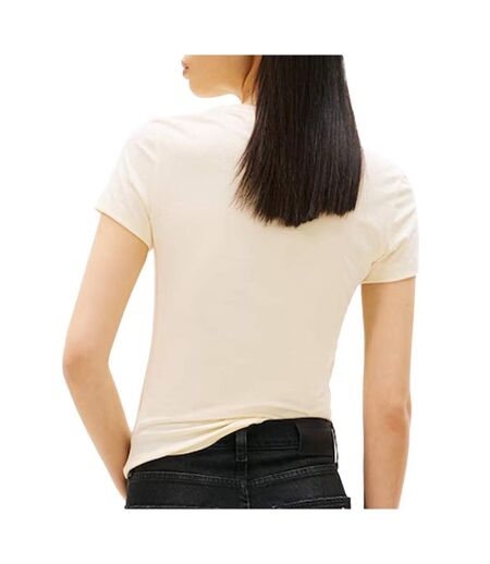 T-shirt slim jaune femme tommy hilfiger linear