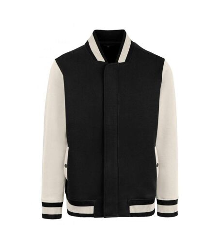 Blouson D'université Premium Homme Noir Blanc Cassé HRM