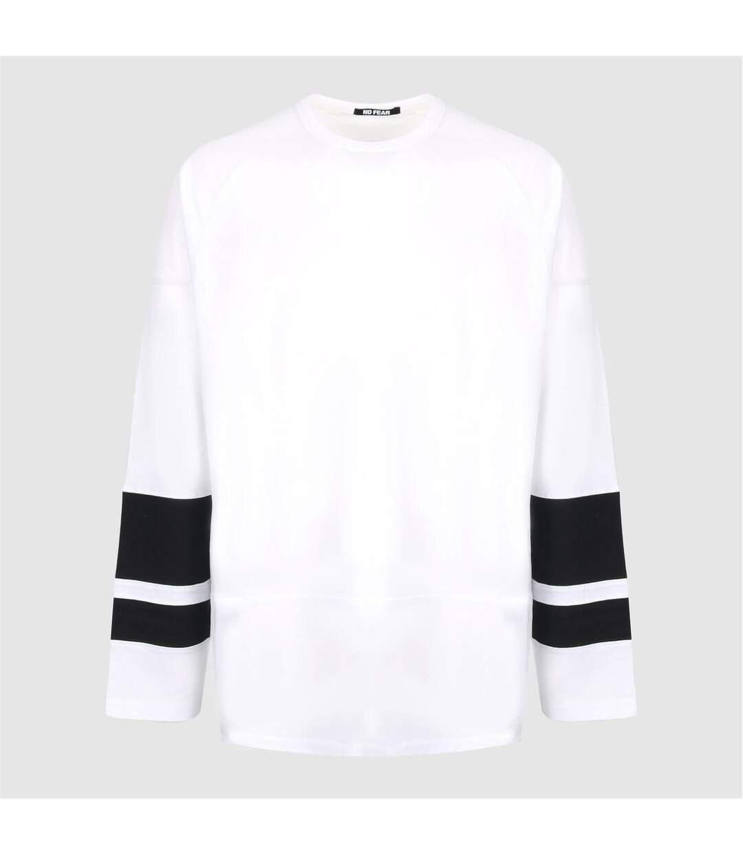 Mens Logo Raglan Long-sleeved T-shirt White Black No Fear-1