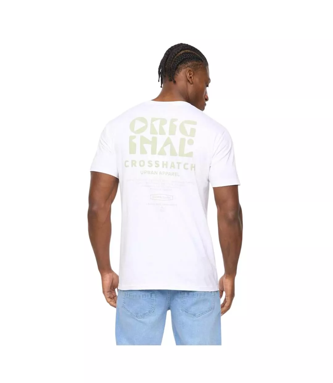 Mens Wellmoores T-shirt White Crosshatch-3