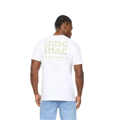 Mens Wellmoores T-shirt White Crosshatch