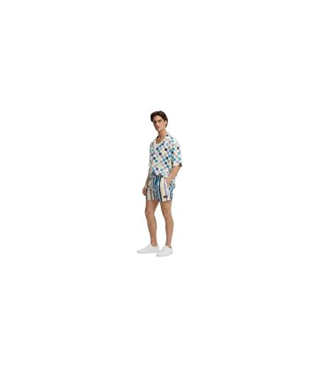 Short De Bain Motif/style Rayures Contrastées Homme Vert Clair Hugo