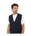 Mens Knitted V Neck Waistcoat Jet Black Brave Soul-4
