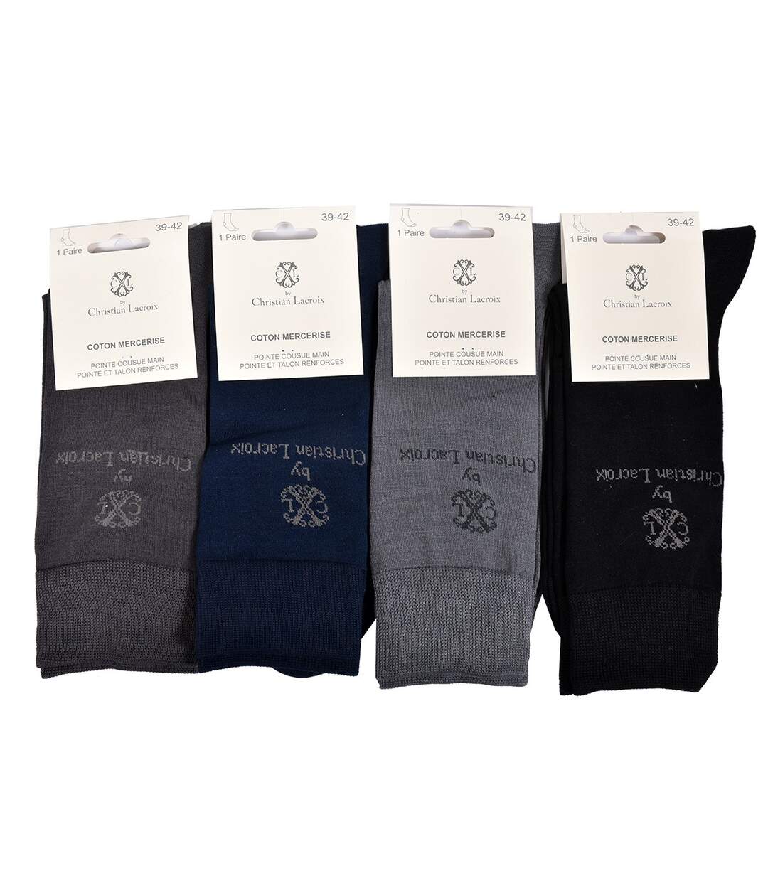 Chaussettes homme CHRISTIAN LACROIX en Coton -Assortiment modèles photos selon arrivages- Pack de 4 Paires CXL Coton Mercerisé-2