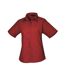 Womens/ladies Poplin Short-sleeved Blouse Burgundy Premier-1