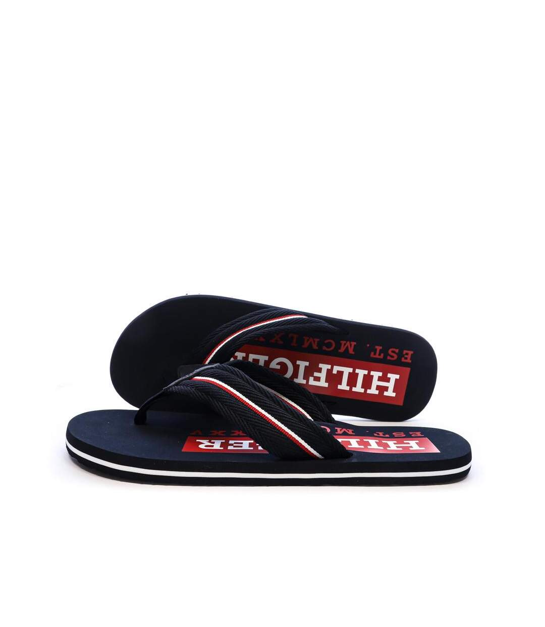 Tongs noires homme tommy hilfiger corporate - 40-1