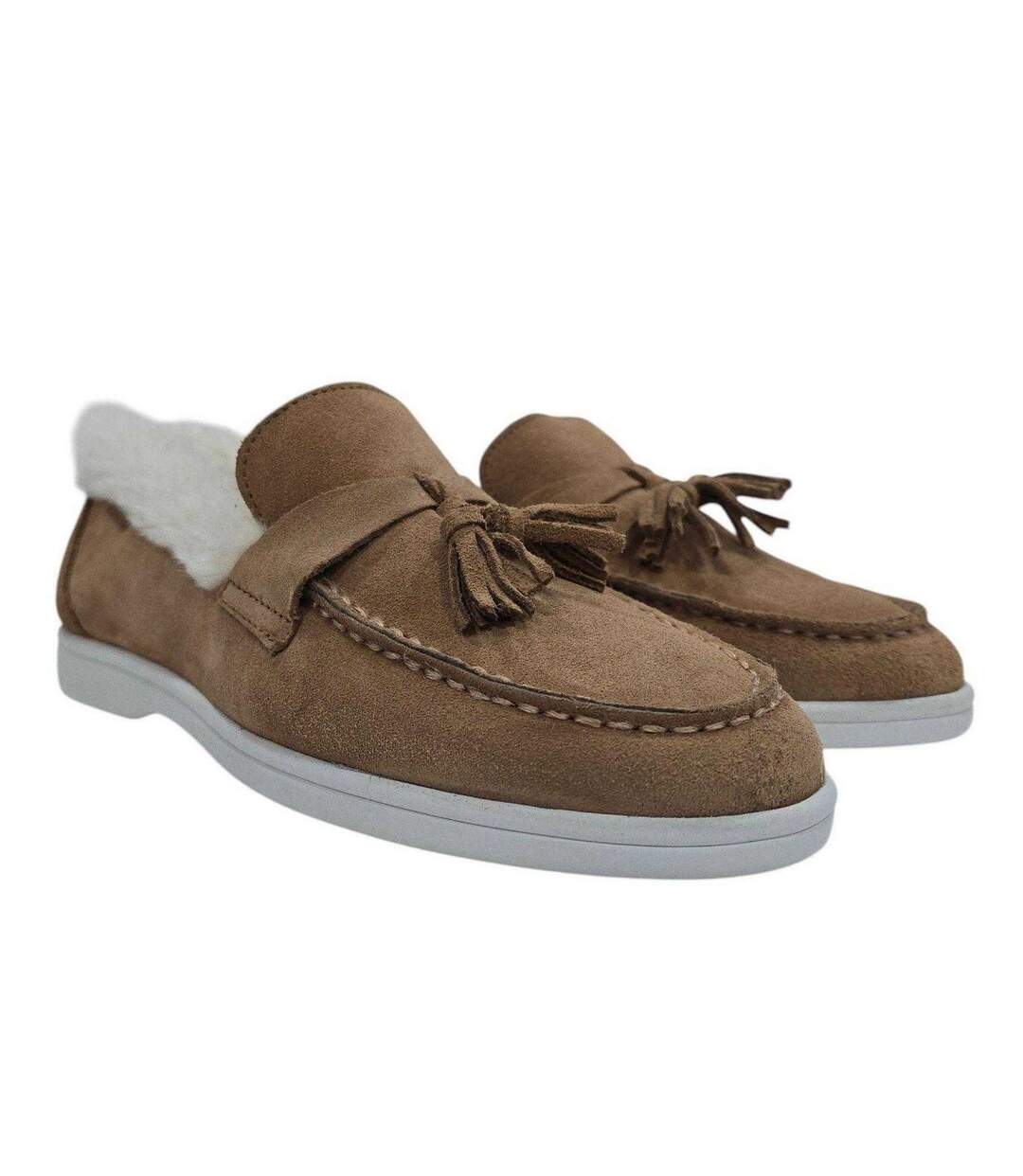 Womens/ladies Loro Suede Flat Boat Shoes Cognac Firetrap-1