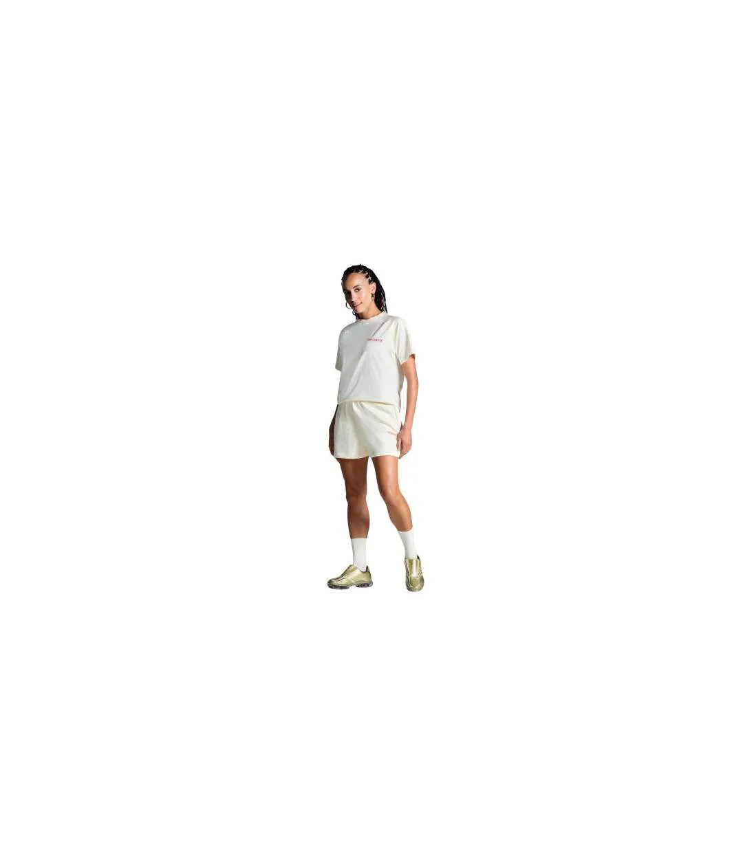 Womens/ladies T-shirt Off White Peach Miss Kick-1
