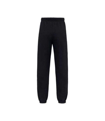 Pantalon De Jogging Uni À Taille Et Chevilles Élastiquées Iconic Premium Adulte Noir Fruit Of The Loom