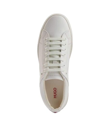 Mens Futurism Leather Tennis Trainers White Hugo