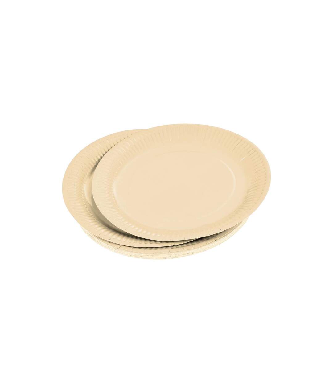 Lot de 20 Assiettes en Carton Vitamine 23cm Crème-1