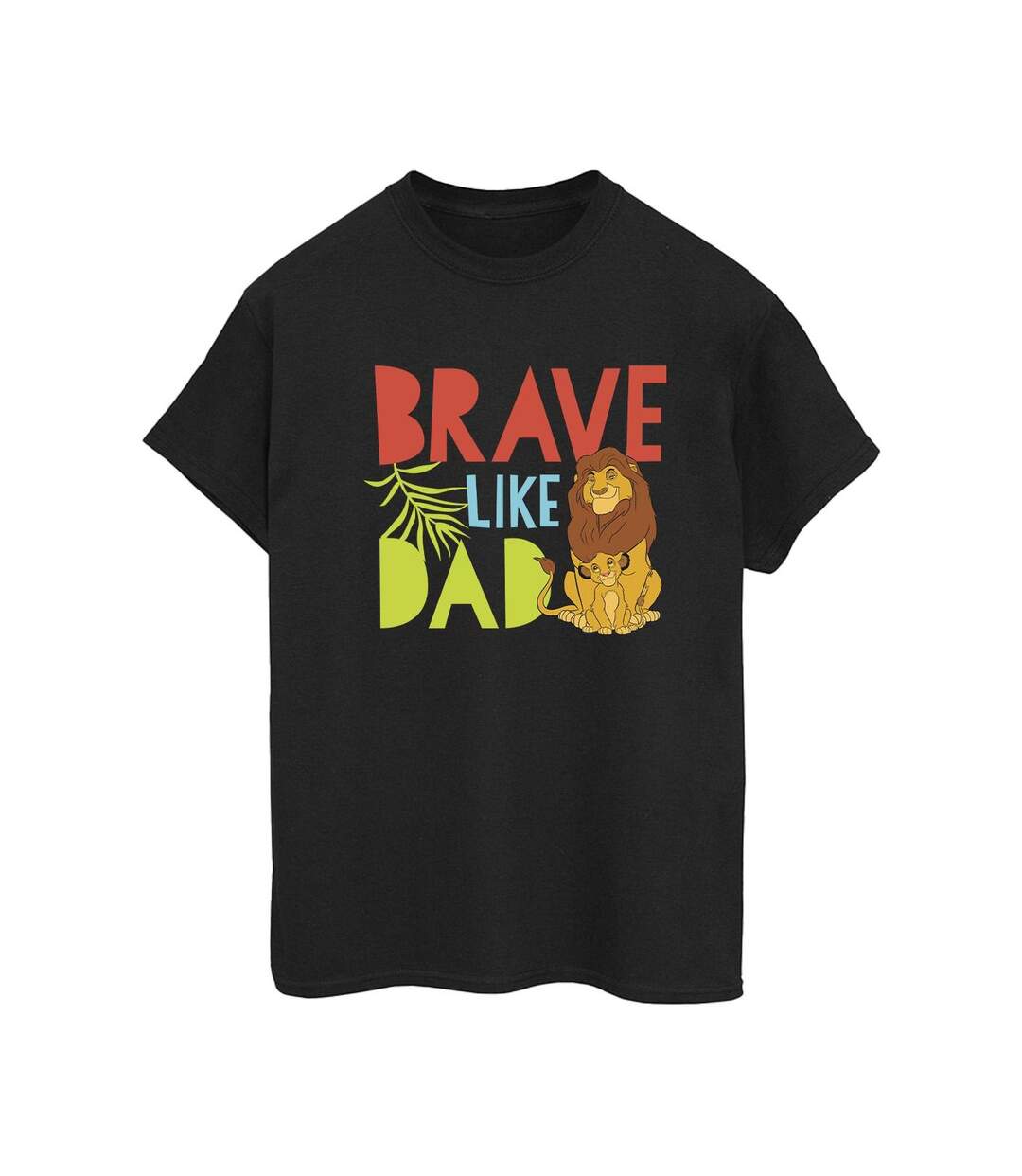 Disney Womens/Ladies The Lion King Brave Like Dad Cotton Boyfriend T-Shirt (Noir) - UTBI29570-1