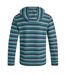 Mens payson striped macaroni button neck hoodie ensign blue Weird Fish-2