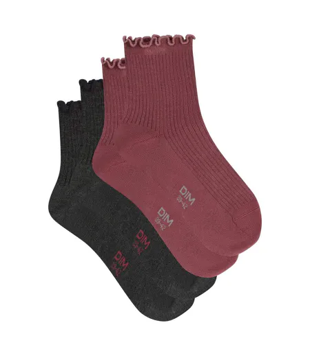 Lot de 2 paires de Chaussettes coton Modal