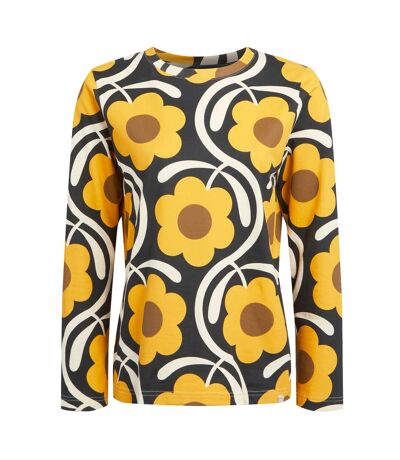 Regatta Womens/Ladies Orla Kiely Flower Long-Sleeved Winter T-Shirt (Apple Blossom Yellow) - UTRG8985