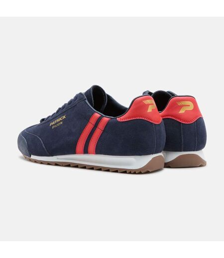 Mens Dijon Suede Running Trainers Navy Red Patrick