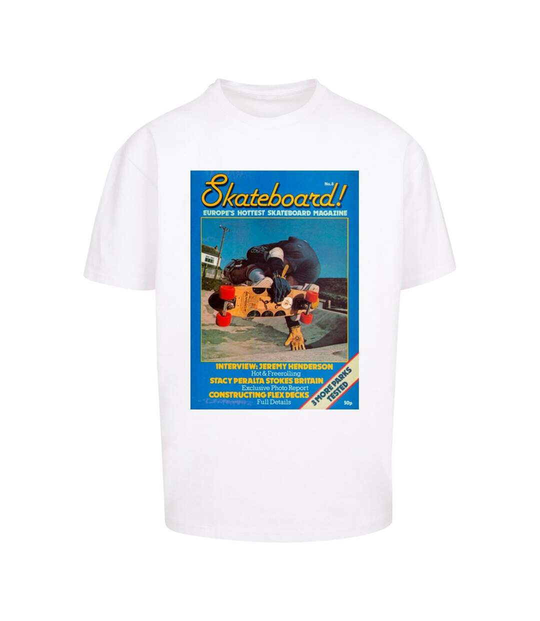 Mens The Skateboard Magazine Cover No 8 Oversized T-shirt Blanc MerchCode-2