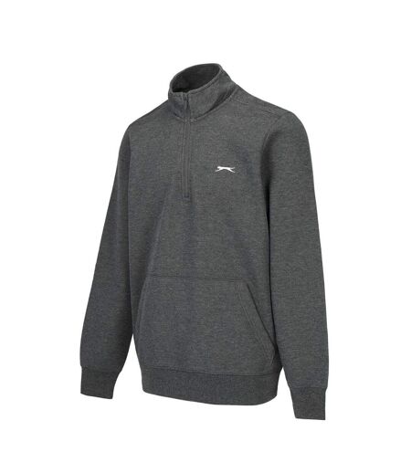 Mens Quarter Zip Fleece Charcoal Marl Slazenger