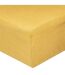 Drap Housse en Lin Adorable 140x190cm Jaune Ocre-1