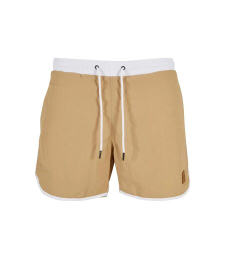 Short De Bain Motif/style Rétro Homme Blanc Beige Urban Classics
