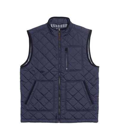 Mens quilted lightweight tailored gilet navy Maine