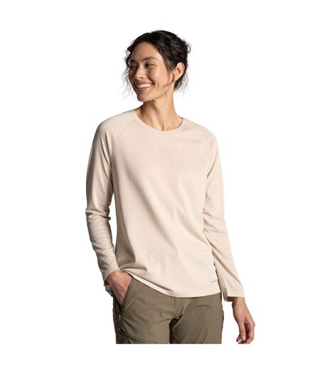 Womens/ladies Nour Nosilife Long-sleeved T-shirt Oyster Marl Craghoppers