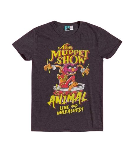 Unisex Adult Animal Live And Unleashed T-shirt Black Charcoal The Muppets
