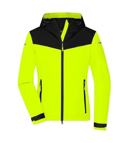 Veste 4 saisons softshell - Femme - JN1179 - jaune vif et noir