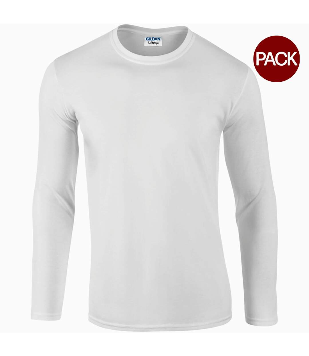 Gildan – Lot de 5 T-shirts manches longues - Hommes (Blanc) - UTBC4808