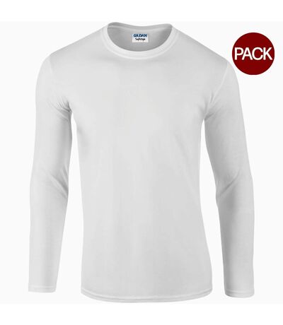 Lot de 5  t-shirts manches longues hommes blanc Gildan