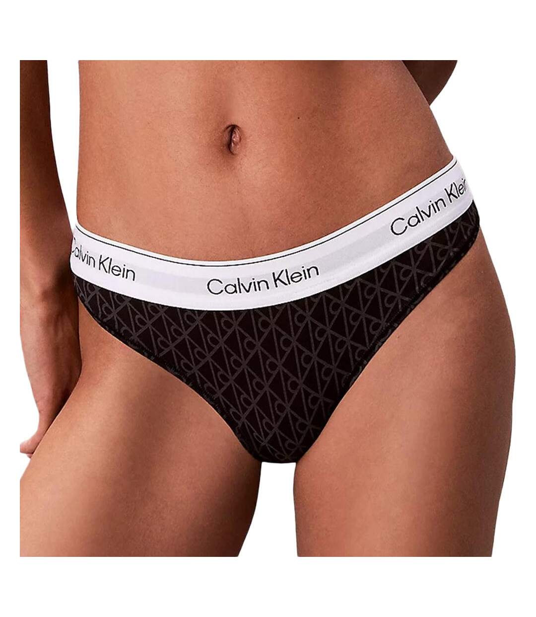 Tanga noir femme calvin klein jeans thong-1