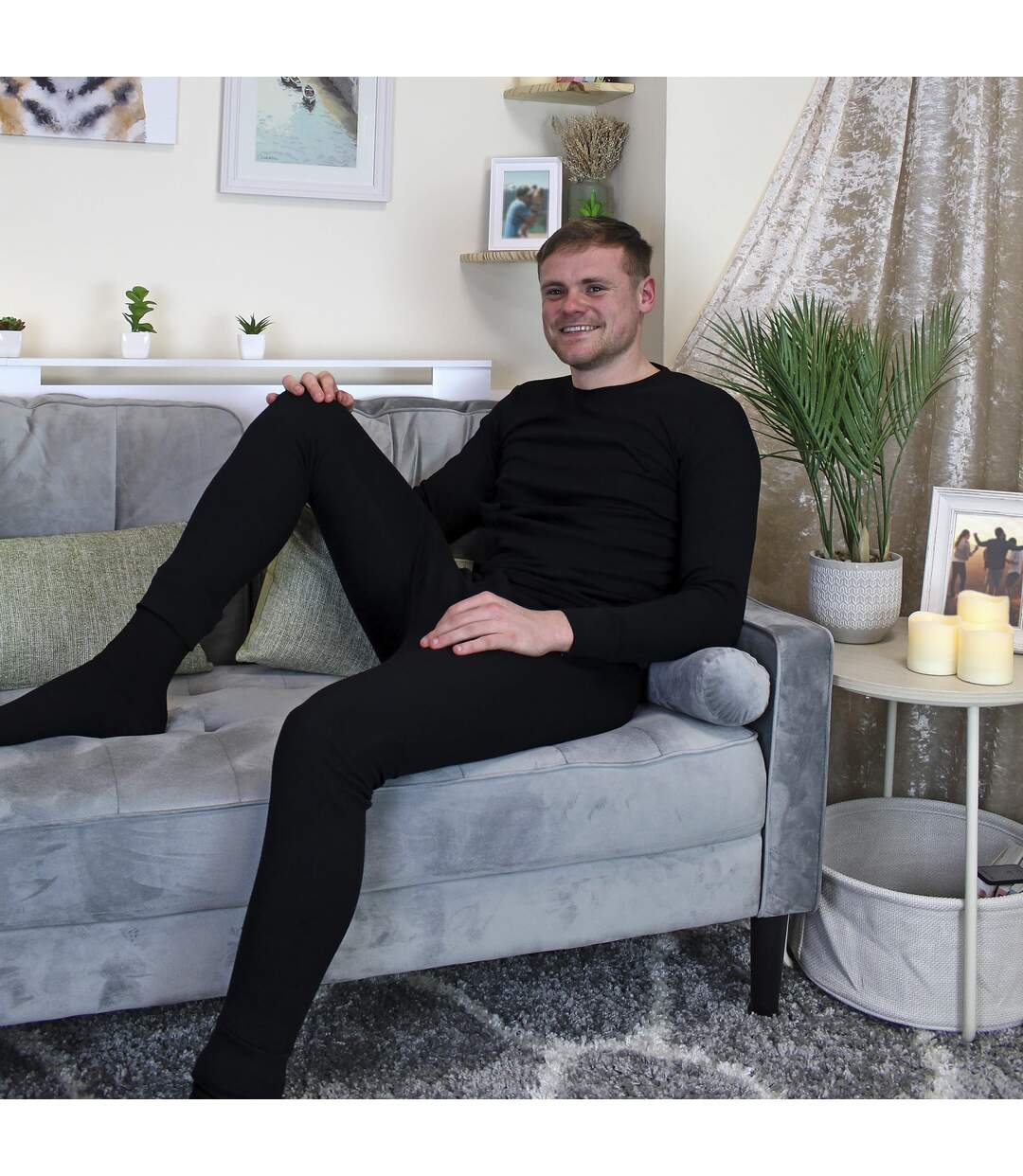 2 Pack Mens Thermal Tops Long Sleeve | Warm Winter Fleece Base Layer Top-5