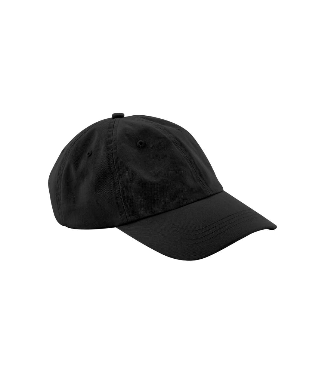 Organic cotton panelled baseball cap black Beechfield-1