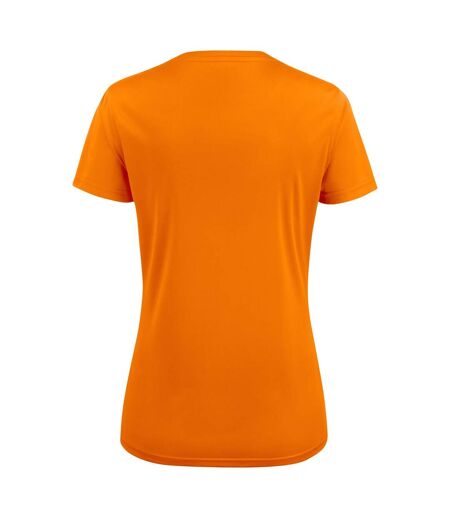 Womens/ladies Run T-shirt Bright Orange Printer RED