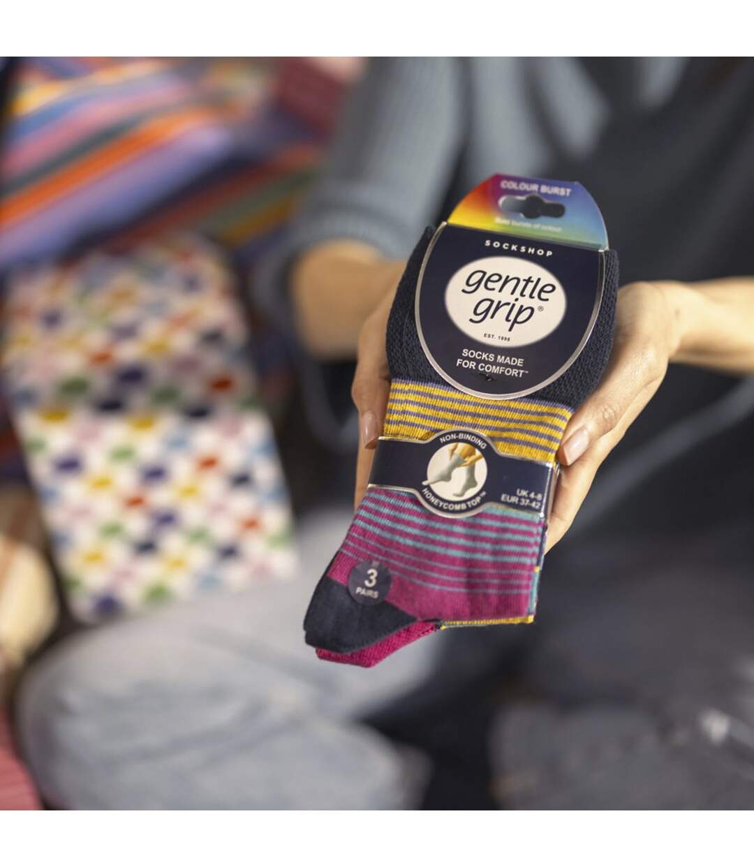 Gentle Grip - 6 Paires Chaussettes Femme Coton Douces Sans Élastique-5