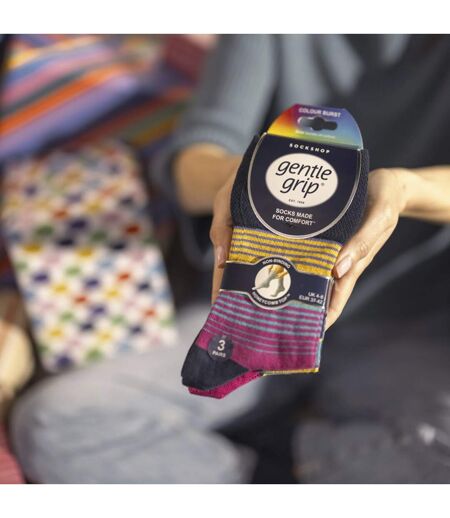 Gentle Grip - 6 Paires Chaussettes Femme Coton Douces Sans Élastique