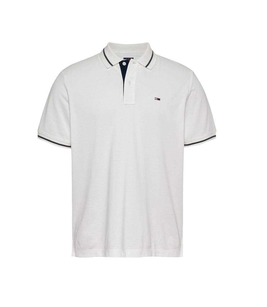 Polo blanc homme tommy hilfiger tipped-1