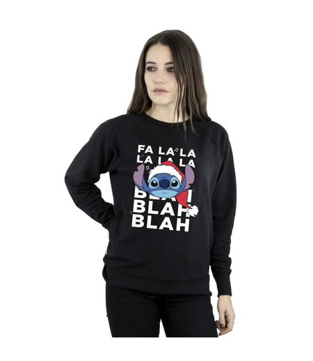 Disney - Sweat LILO AND STITCH CHRISTMAS BLAH BLAH BLAH - Femme (Noir) - UTBI22624
