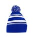 Bonnet Motif/style Rayé Fan Adulte Bleu Roi Vif Blanc Beechfield-2