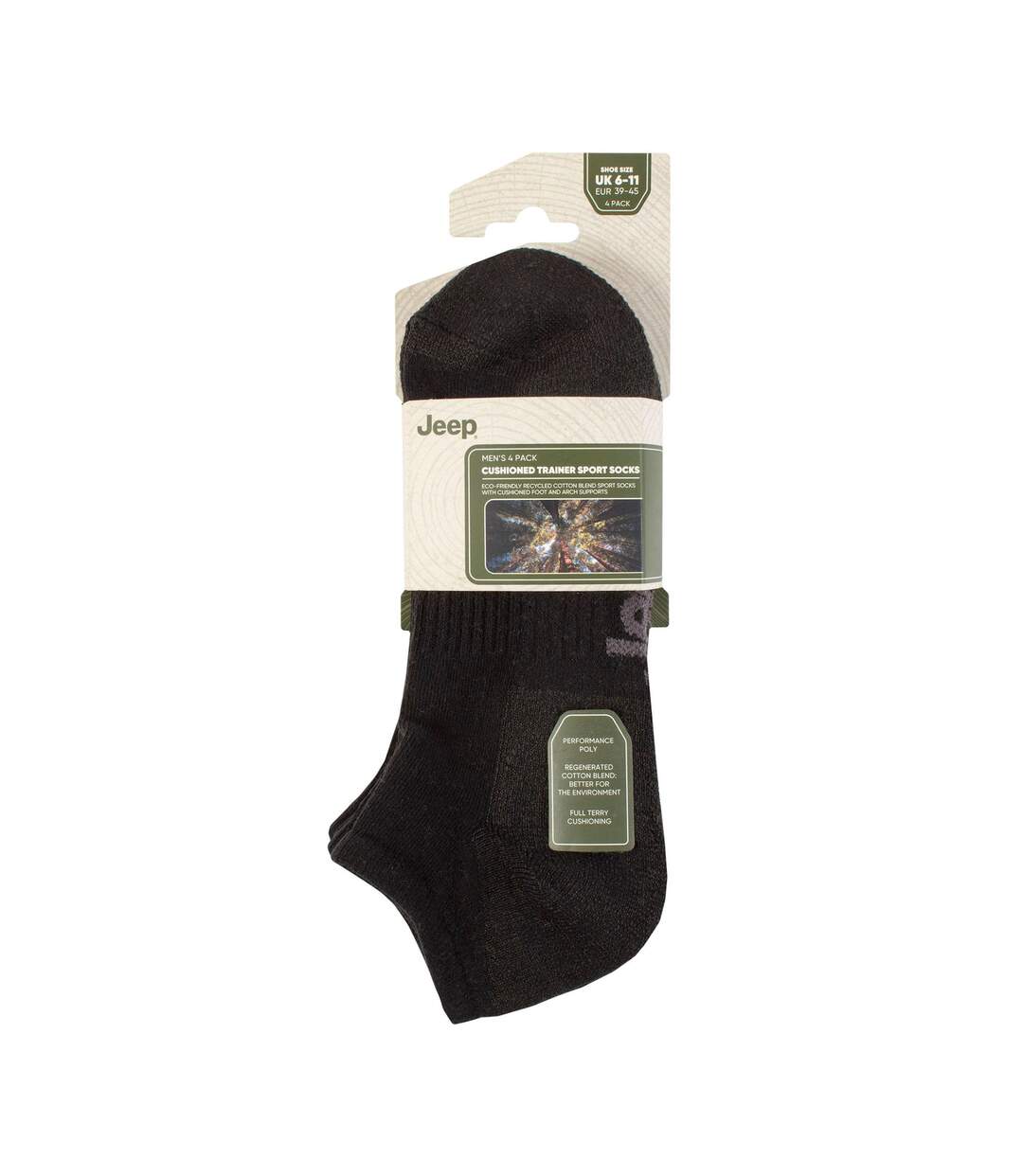Men's Breathable Cushioned Low Cut Trainer Socks - Pack of 4-2