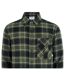 Mens Anthm Plaid Pocket Long-sleeved Shirt Army Khaki Firetrap-3