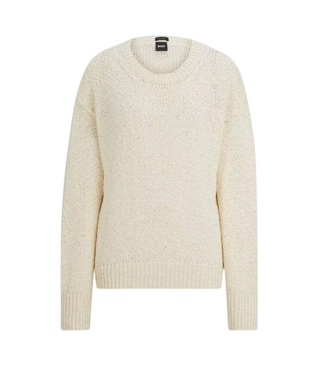 Pull Motif/style Texturé Femme Blanc Boss-2