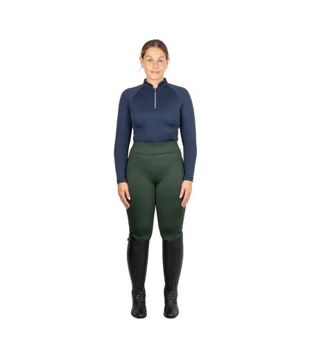 Womens/ladies Melton Horse Riding Tights Forest Green Hy